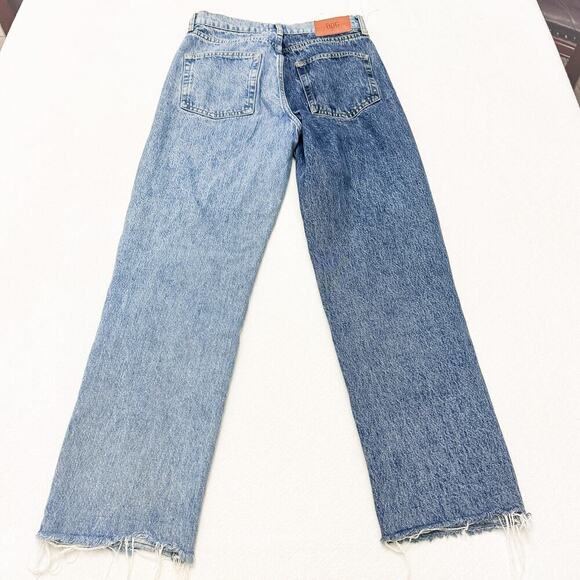 BDG Pax Split Color Denim Jeans Button Fly Raw Hem Size 27 x 30L - Picture 7 of 8